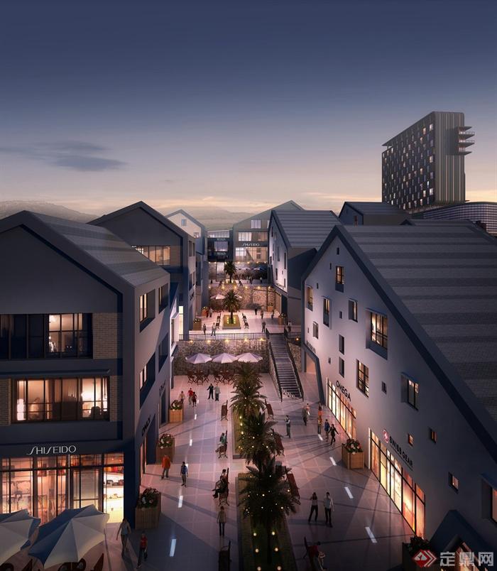 现代中式商业居住区-商业街商业环境商业建筑-设计师图库